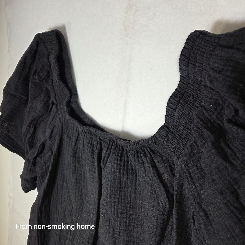 Women's Maurices Black Square Neck Blouse XL - Picture 3 of 7